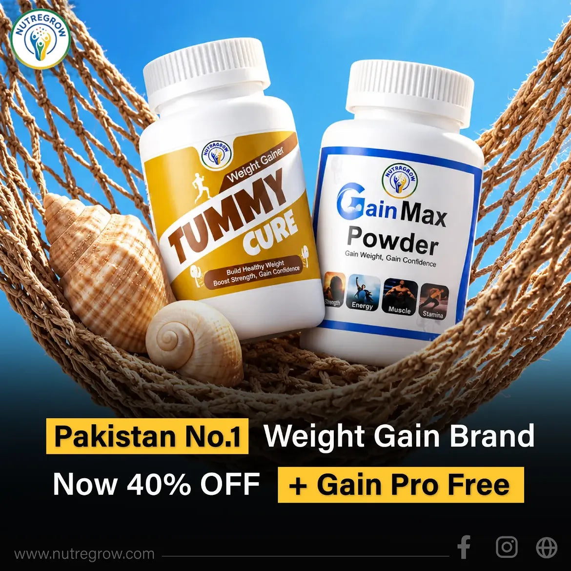 Gain Max Powder + Tummy Cure (Weight Gain Combo)